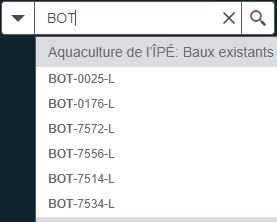 Ouvre une liste de recherche alors que l’utilisateur tape BOT